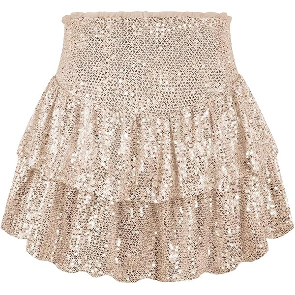 Amazon.com: FM2018XSL Women's Sequin Pleated Mini Skirt